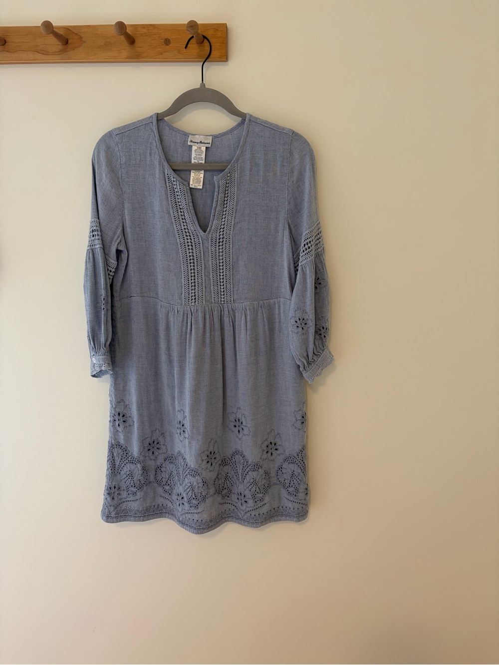 Tommy Bahama Chambray Peasant Dress Great Condition XS Petite